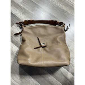 DOONEY &‎ BOURKE LARGE PEBBLED LEATHER SHOULDER BAG